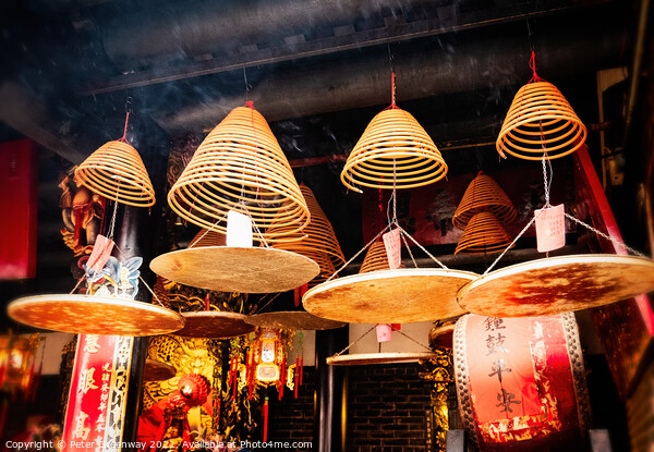 Spiral Incense side The Pakti Temple In Chung Chau, Hong Kong Picture Board by Peter Greenway