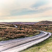 Buy canvas prints of Winding Road Through Dartmoor In Devon At Sunset by Peter Greenway