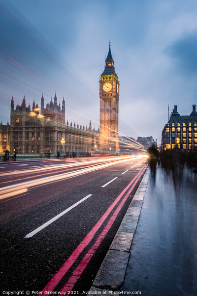Westminster Bridge, London On A Winters Evening Picture Board by Peter Greenway