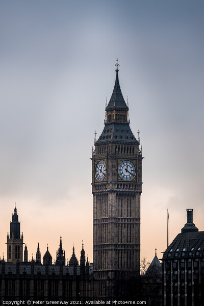 'Big Ben' In London On A Winters Evening Picture Board by Peter Greenway