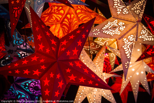Stars At A German Christmas Market Picture Board by Peter Greenway