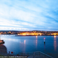Buy canvas prints of Sunset Over Teignmouth From Shaldon In Devon by Peter Greenway