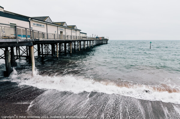 Teignmouth Pier On A Bleak Winter's Afternoon Picture Board by Peter Greenway