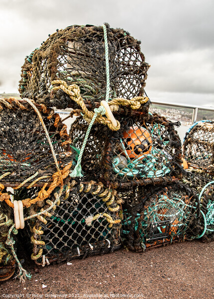 Fishermen Lobster Pots At Shaldon, Devon Picture Board by Peter Greenway