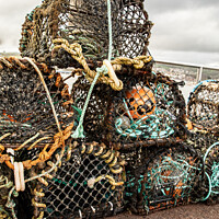 Buy canvas prints of Fishermen Lobster Pots At Shaldon, Devon by Peter Greenway