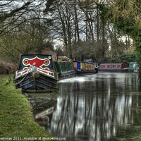 Buy canvas prints of Canal Boats On The Oxford Canal At Thrupp by Peter Greenway