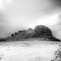 Buy canvas prints of The Iconic Heytor Tor on Dartmoor In Infrared by Peter Greenway