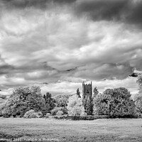 Buy canvas prints of Straton Audley Parish Church Across The Meadow In  by Peter Greenway