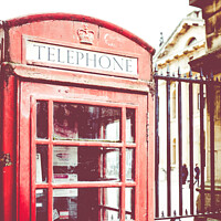 Buy canvas prints of Red Telephone Box Outside The Shaldonian Theatre,  by Peter Greenway