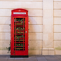 Buy canvas prints of Iconic Red Telephone Box In Bath ( Decorated ) by Peter Greenway