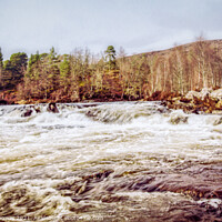 Buy canvas prints of Fast Moving White Water Flowing Through Glen Affaric, Scottish H by Peter Greenway