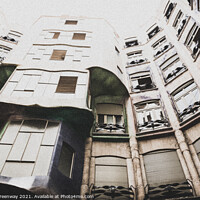Buy canvas prints of Gaudi Inspired Apartments In Barcelona by Peter Greenway