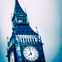 Buy canvas prints of Creative Take On 'Big Ben' Illuminated At Dusk On A Winters Evening by Peter Greenway