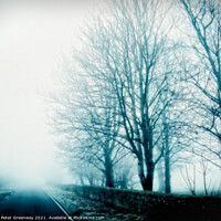 Buy canvas prints of Akeman Street In Rural Oxfordshire On A Misty Day by Peter Greenway