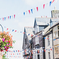 Buy canvas prints of Seaside Bunting In Dartmouth, Devon by Peter Greenway