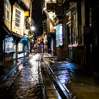 Buy canvas prints of The Famous Medieval 'Shambles' In York At Christmas by Peter Greenway