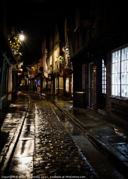 The Famous Medieval 'Shambles' In York At Christmas Picture Board by Peter Greenway