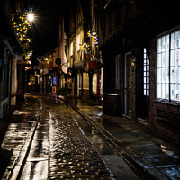 Buy canvas prints of The Famous Medieval 'Shambles' In York At Christmas by Peter Greenway