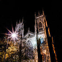 Buy canvas prints of The Famous York Minster In York Cathedral After Dark In Winter by Peter Greenway