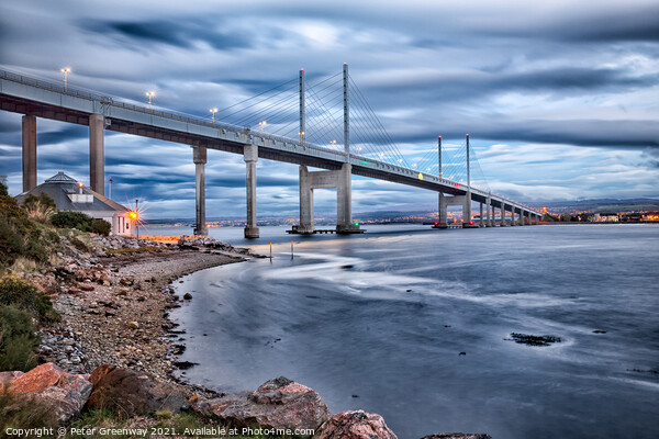 Long Exposure Of Kessock Bridge At Inverness At Su Picture Board by Peter Greenway