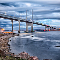 Buy canvas prints of Long Exposure Of Kessock Bridge At Inverness At Su by Peter Greenway