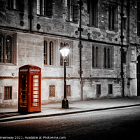 Buy canvas prints of Illuminated Red Telephone Box In St Giles, Oxford by Peter Greenway