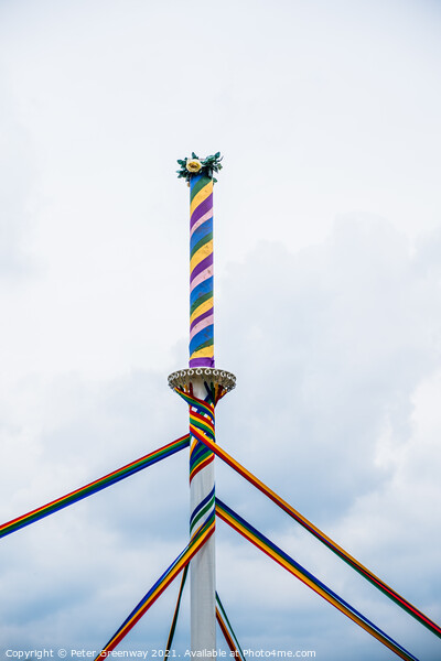 Traditional English Maypole Wth Coloured Ribbons Picture Board by Peter Greenway