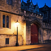 Buy canvas prints of Old Fashioned Street Light Outside St John's University College  by Peter Greenway