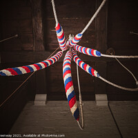 Buy canvas prints of English Church Bellringer Ropes At St Michael, Steeple Claydon,  by Peter Greenway