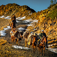 Buy canvas prints of Hunters on horseback by Chuck Koonce