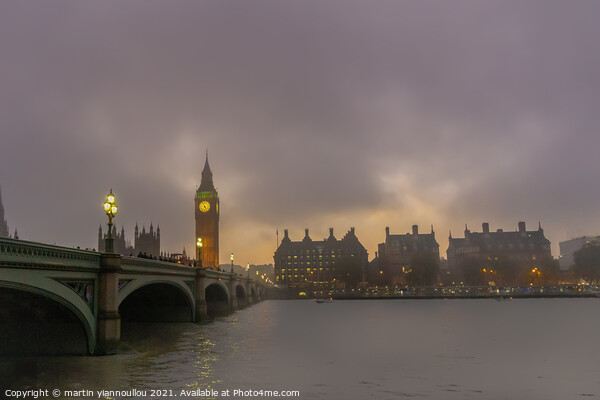 Enchanting London Mist Picture Board by Martin Yiannoullou