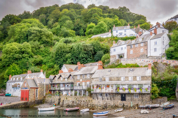 Captivating Clovelly Harbour Picture Board by Martin Yiannoullou