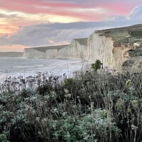 Buy canvas prints of Sunset at Birling Gap by Sarah Hesse