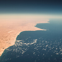 Buy canvas prints of Aerial view of Mediterranean coast of Egypt where Sahara meets the sea by Mirko Kuzmanovic