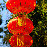 Buy canvas prints of Red lanterns hanging in celebration of the National Day of China in Beijing by Mirko Kuzmanovic