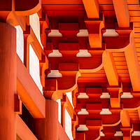 Buy canvas prints of Traditional beams and joists of an old Buddhist temple at the Koyasan in Japan by Mirko Kuzmanovic