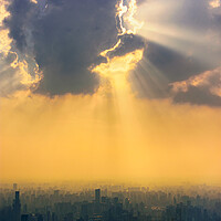Buy canvas prints of Cityscape of Shanghai megapolis in China by Mirko Kuzmanovic