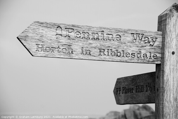 Pennine Way footpath signpost Picture Board by Graham Lathbury