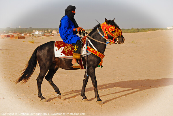 Tunisian Horse Rider Picture Board by Graham Lathbury