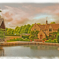 Buy canvas prints of Cotswolds House &  Lake by Graham Lathbury