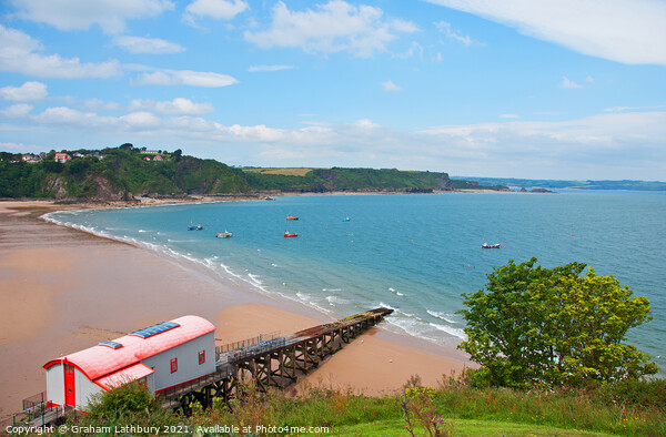Tenby Beach and old Lifeboat House Picture Board by Graham Lathbury
