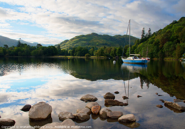 Sailing boat, Ullswater, Lake District Picture Board by Graham Lathbury