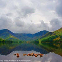 Buy canvas prints of Buttermere Lake District watercolour by Graham Lathbury