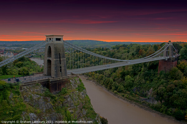 Clifton Suspension Bridge at sundown Picture Board by Graham Lathbury