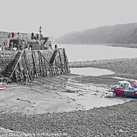 Buy canvas prints of Clovelly Harbour Wall by Graham Lathbury