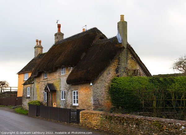 Thatched Cottage in Little Badminton, Cotswolds Picture Board by Graham Lathbury