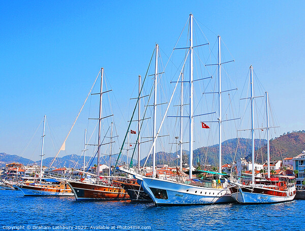 Tall Ships in Turkey Picture Board by Graham Lathbury