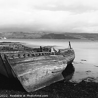 Buy canvas prints of Monochrome Boats, Salen, Isle of Mull by Graham Lathbury