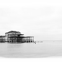 Buy canvas prints of Monochrome West Pier, Brighton by Graham Lathbury