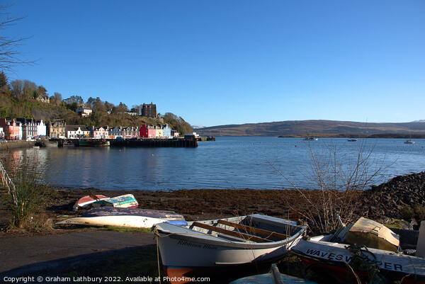 Tobermory Fishing Harbour Picture Board by Graham Lathbury